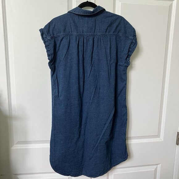 Old Navy Shirt Dress Womens XL Blue Denim Chambray Coastal Beach Preppy - Picture 2 of 8